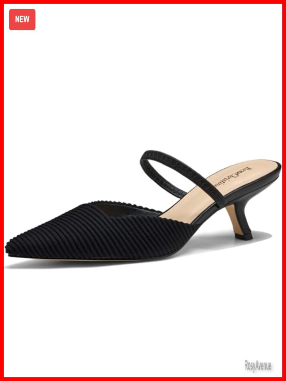 Kitten Heels Closed Toe Slingback Pumps 2.36" Heel Mules Shoes for Women Work